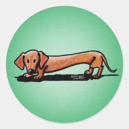 Little Red Doxie Stickers ラウンドシール