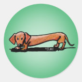 Little Red Doxie Stickers ラウンドシール (正面)
