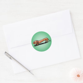 Little Red Doxie Stickers ラウンドシール