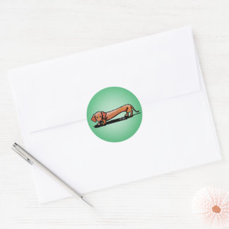 Little Red Doxie Stickers ラウンドシール