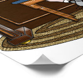 Little Red Haired Girl Practicing Piano ポスター (角)