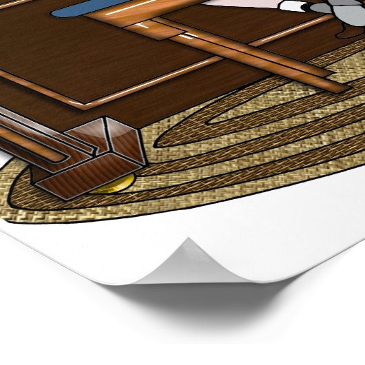 Little Red Haired Girl Practicing Piano ポスター (角)