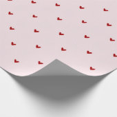 Little Red Hears Pink Valentine'sDay ラッピングペーパー (角)