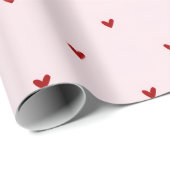 Little Red Hears Pink Valentine'sDay ラッピングペーパー (ロールコーナー)