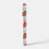 Little red hearts cozy gingham pattern Preppy iPhoneケース (左側面)