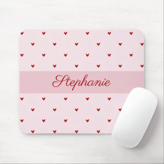 Little Red Heats Pink Name Mousepad マウスパッド