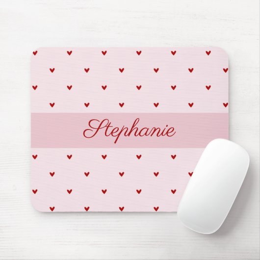 Little Red Heats Pink Name Mousepad マウスパッド (マウス)