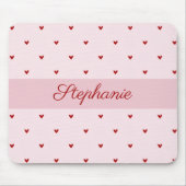 Little Red Heats Pink Name Mousepad マウスパッド (正面)