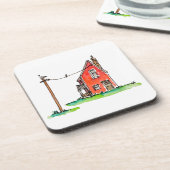 Little Red House with Power Line コースター (左側)