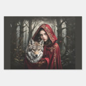 Little Red Riding Hood - 3 Decoupage ラッピングペーパーシート (正面)