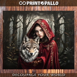 Little Red Riding Hood - 3 Decoupage ラッピングペーパーシート