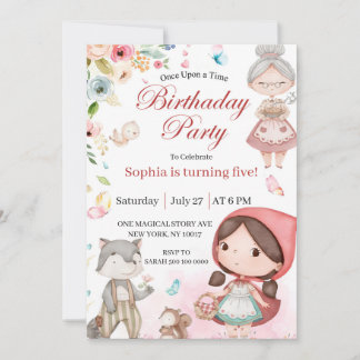 Little Red Riding Hood birthday invitation 招待状