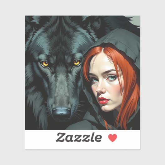 Little Red Riding Hood Redhead and the Black Wolf シール (シート)