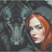 Little Red Riding Hood Redhead and the Black Wolf シール (正面)