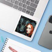 Little Red Riding Hood Redhead and the Black Wolf シール (ノートパソコンとiPhone)