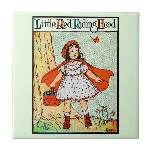 Little Red Riding Hood Vintage Cute タイル (正面)