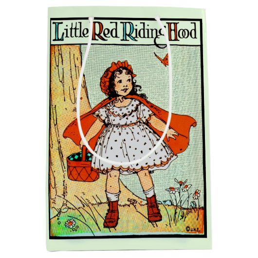 Little Red Riding Hood Vintage Cute ミディアムペーパーバッグ (正面)