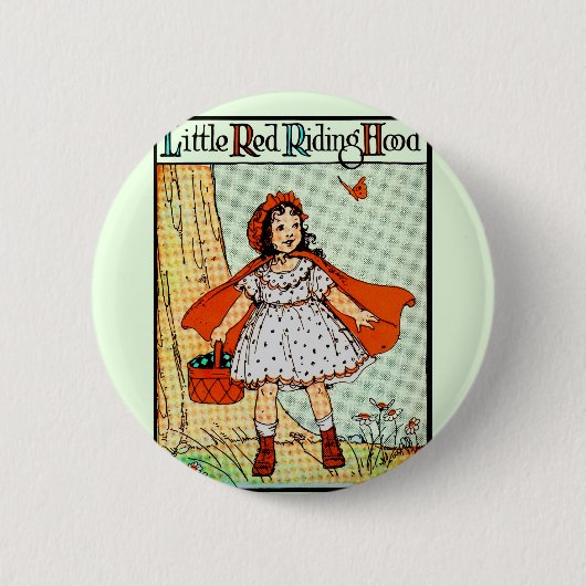 Little Red Riding Hood Vintage Cute 缶バッジ (正面)