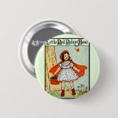 Little Red Riding Hood Vintage Cute 缶バッジ (正面&裏面)