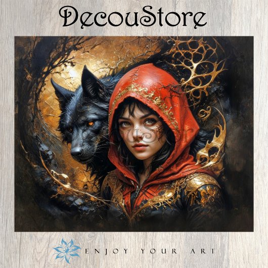 Little Red Riding Hood with the Wolf Decoupage 薄葉紙