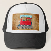 Little Red Train Art "Just a Big Kid atハート" キャップ (正面)