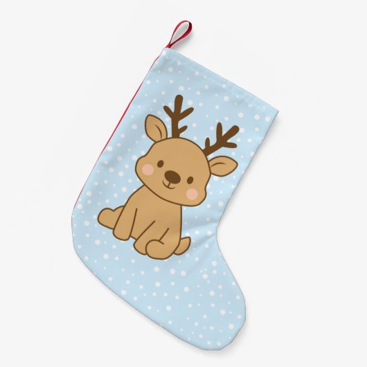 Little Reindeer スモールクリスマスストッキング (正面 (吊り時))