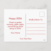 Little reindeer in a Santa hat  シーズンポストカード (裏面)