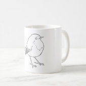 Little robin bird lineart コーヒーマグカップ (正面右)