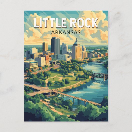 Little Rock Arkansas Travel Art Vintage ポストカード (正面)