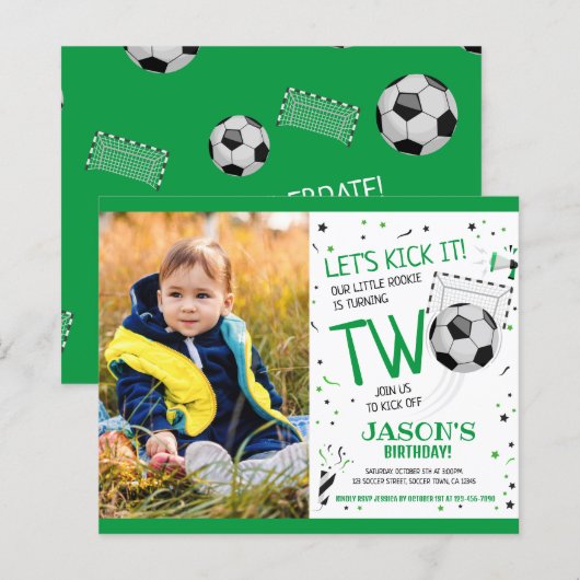 Little Rokieサッカー予算の写真第2誕生日 (正面/裏面)