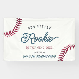 Little Rokie Baseball Boy 1st Birthday Welcome 横断幕