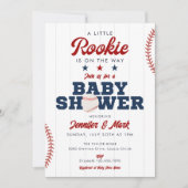 Little Rookie Baseball Photo Baby Shower 招待状 (正面)