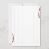 Little Rookie Baseball Sports Baby Shower 招待状 (裏面)