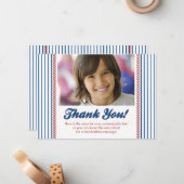 Little Rookie Photo Baseball Thank You Note ノートカード (正面/裏面インサイチュ)