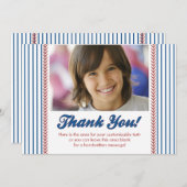 Little Rookie Photo Baseball Thank You Note ノートカード (正面/裏面)