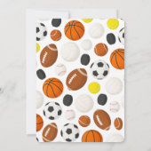 Little Rookie Sports 1st Birthday | Fun All-Star  招待状 (裏面)