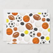 Little Rookie Sports 1st Birthday | Fun All-Star  招待状 (裏面)