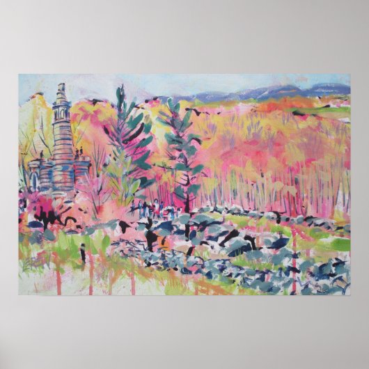 Little Roundtop Gettysburg Pennsylvania Redbuds ポスター (正面)