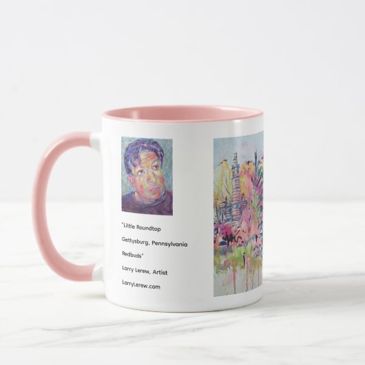 Little Roundtop Gettysburg Redbuds / Larry Lerew マグカップ (左)