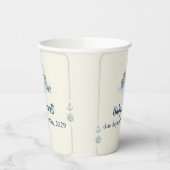 Little Sailor Aboard Blue Baby Shower 紙コップ (左)