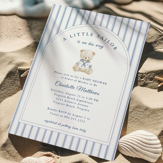 Little Sailor Baby Shower Invitation  招待状