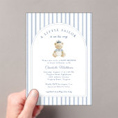 Little Sailor Bear Coastal Baby Shower Invitation アクリル招待状 (インサイチュ (ポータブル))