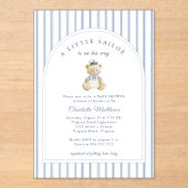 Little Sailor Bear Coastal Baby Shower Invitation アクリル招待状 (正面)