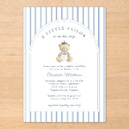 Little Sailor Bear Coastal Baby Shower Invitation アクリル招待状