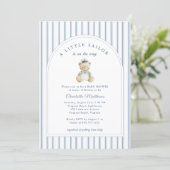 Little Sailor Bear Coastal Baby Shower Invitation 招待状 (スタンド正面)