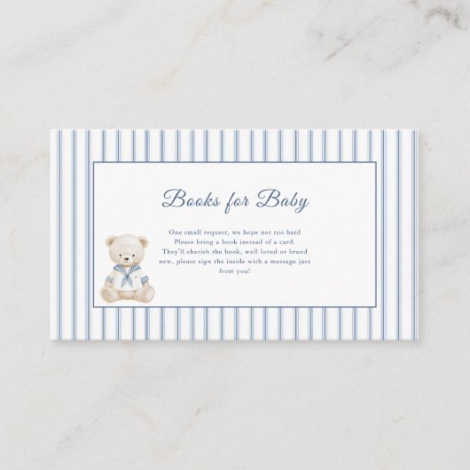 Little Sailor Coastal Baby Shower  Enclosure Card エンクロージャーカード (正面)