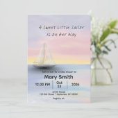 Little Sailor on Her Way Baby Shower Invite 招待状 (スタンド正面)