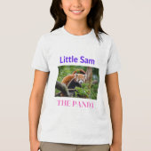 Little Sam the Panda Kids T-Shirt - ミニマル & Ador トライブレンドＴシャツ (正面)
