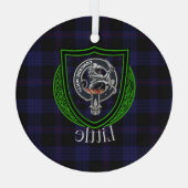 Little Scottish Clan Tartan & Crest ガラスオーナメント (裏面)