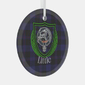 Little Scottish Clan Tartan & Crest ガラスオーナメント (正面右)
